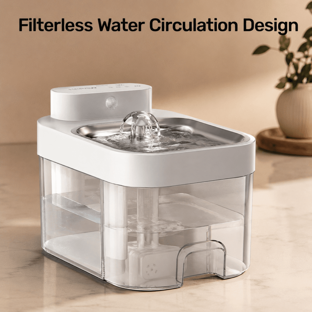 HAPAW Cat Water Fountain - Filterless Water Circulation Design